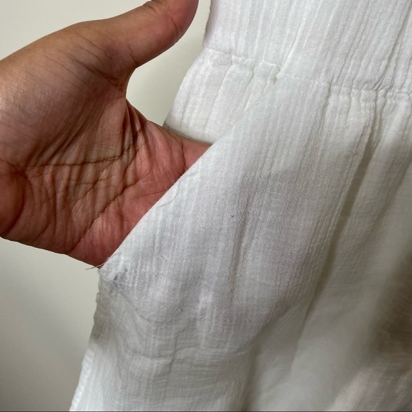 J Crew Short Sleeve Cotton White Dress Cover Up S - Picture 6 of 7